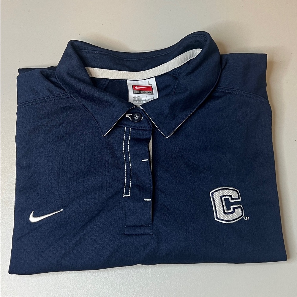 Nike Fit Dry Women’s Athletic Polo UConn Logo Blue/White Size Large